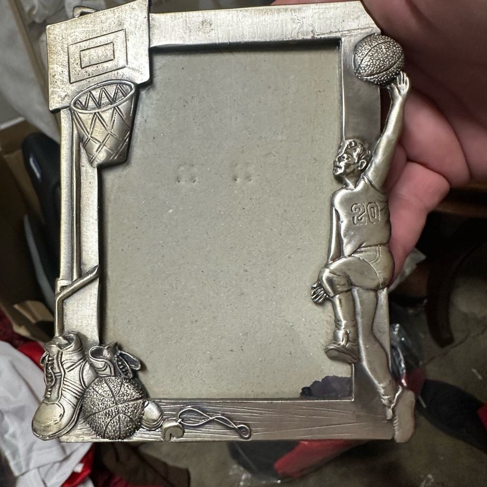 Silver Basketball Themed Photo Frame